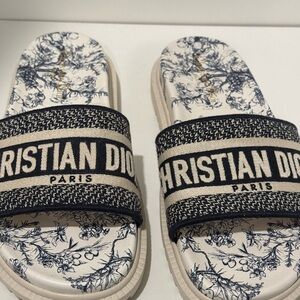 Christian Dior Dway Flower Cott Printed Slides women sandals
